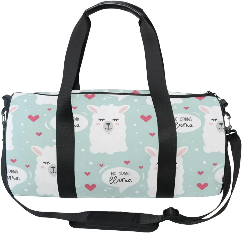 No Drama Llama Travel Duffle Bag Sports Luggage with Backpack Tote Gym Bag for Man and Women