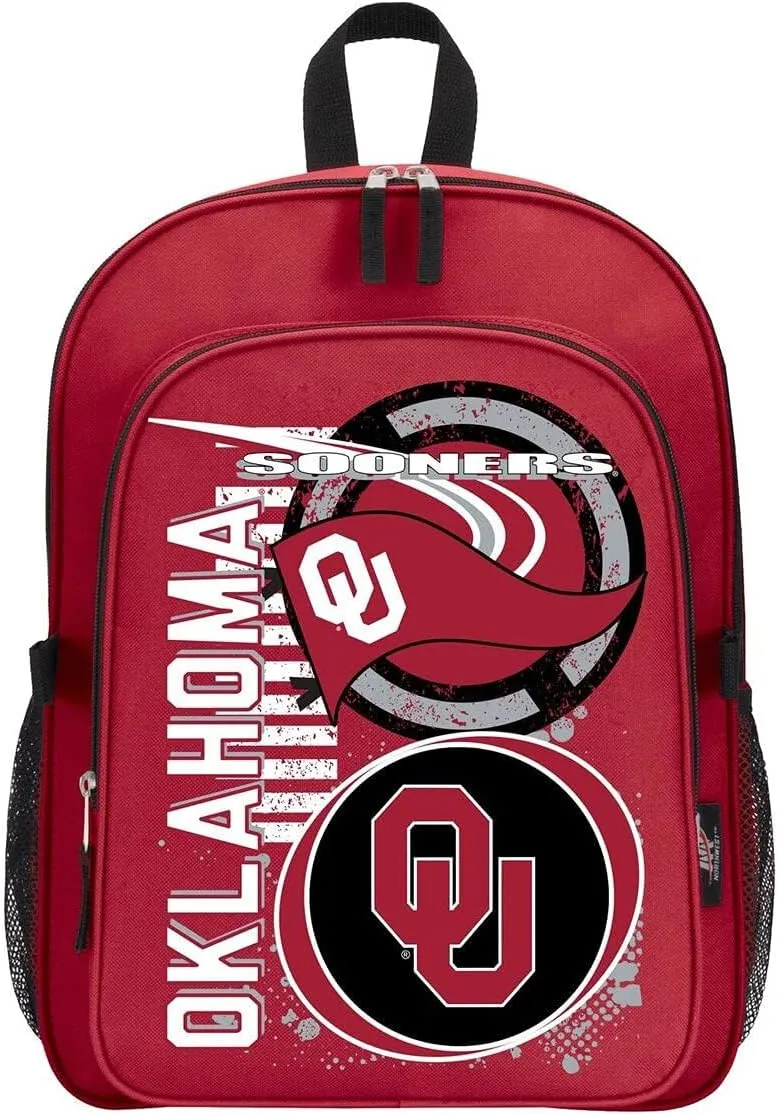 NORTHWEST Licensed NCAA Accelerator Combo includes Backpack and Lunch Bag (Oklahoma Sooners)