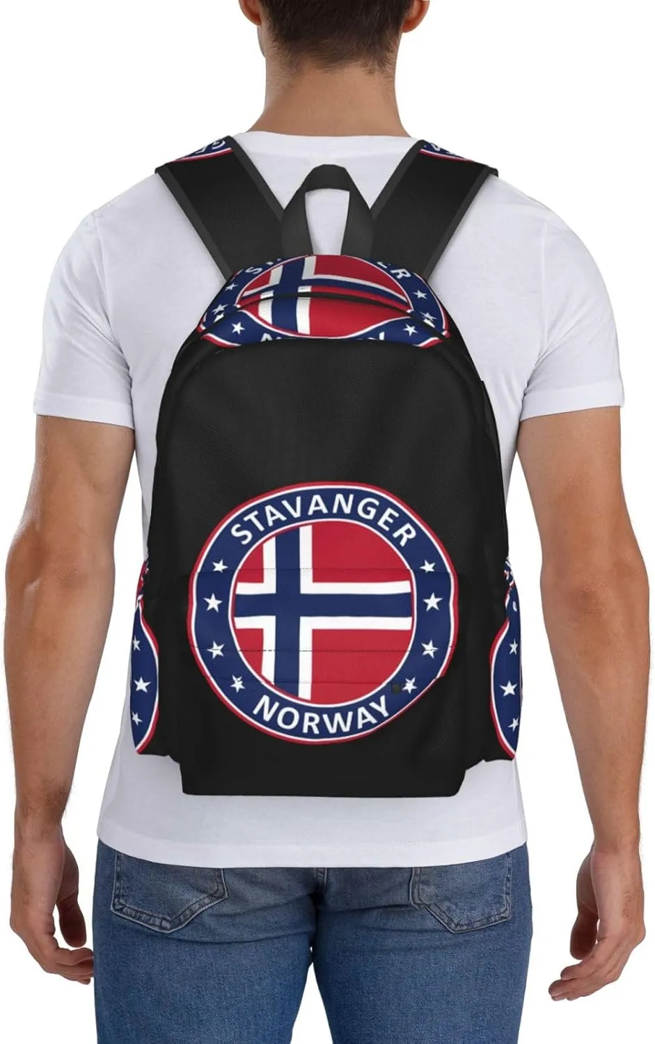 Norway Norwegian Flag Backpack Large Capacity Backpack Lightweight Double Shoulder Bag For Women Men Travel