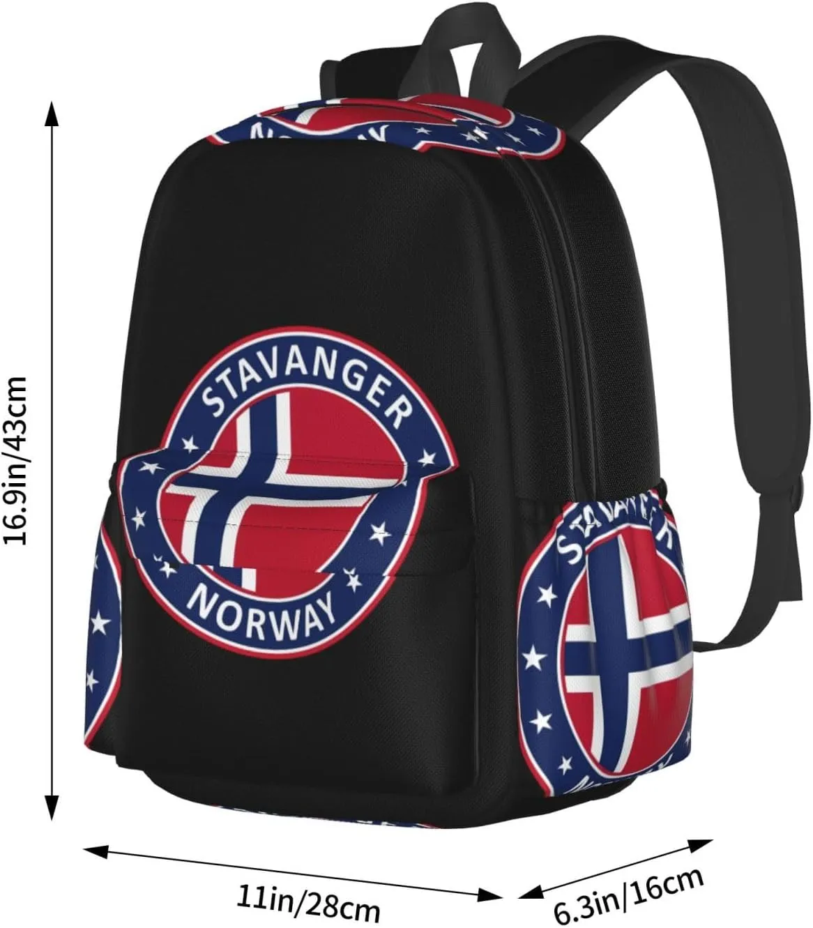 Norway Norwegian Flag Backpack Large Capacity Backpack Lightweight Double Shoulder Bag For Women Men Travel