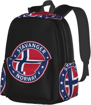 Norway Norwegian Flag Backpack Large Capacity Backpack Lightweight Double Shoulder Bag For Women Men Travel