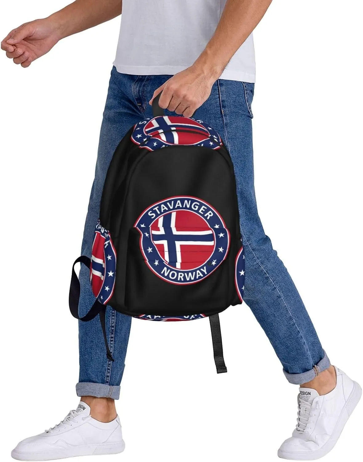 Norway Norwegian Flag Backpack Large Capacity Backpack Lightweight Double Shoulder Bag For Women Men Travel