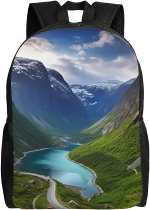 Norwegian fjords Backpack for Men Women College Backpack Laptop Bag Casual Daypack Hiking Travel Bag
