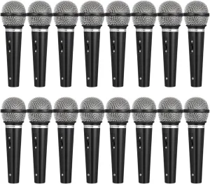 NUOBESTY Fake Microphone for Kids Handheld Microphone Prop Plastic Mics Pretend Toys for Karaoke Costume Prop Halloween Party Favors 16Pcs