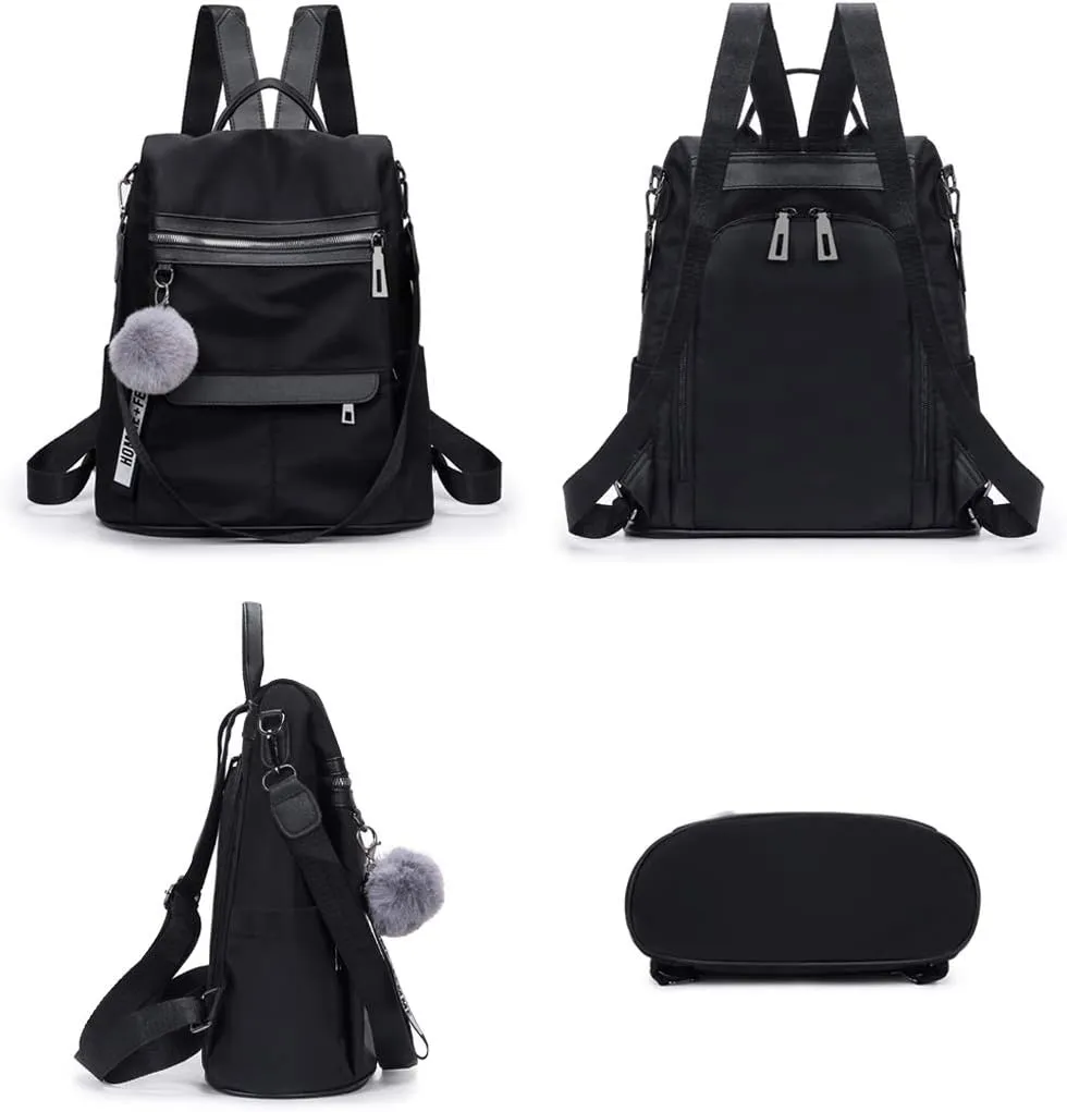Nylon Anti-theft Backpack Purse For Women Fashion Ladies Travel Daypack Rucksack Shoulder Handbag Tote