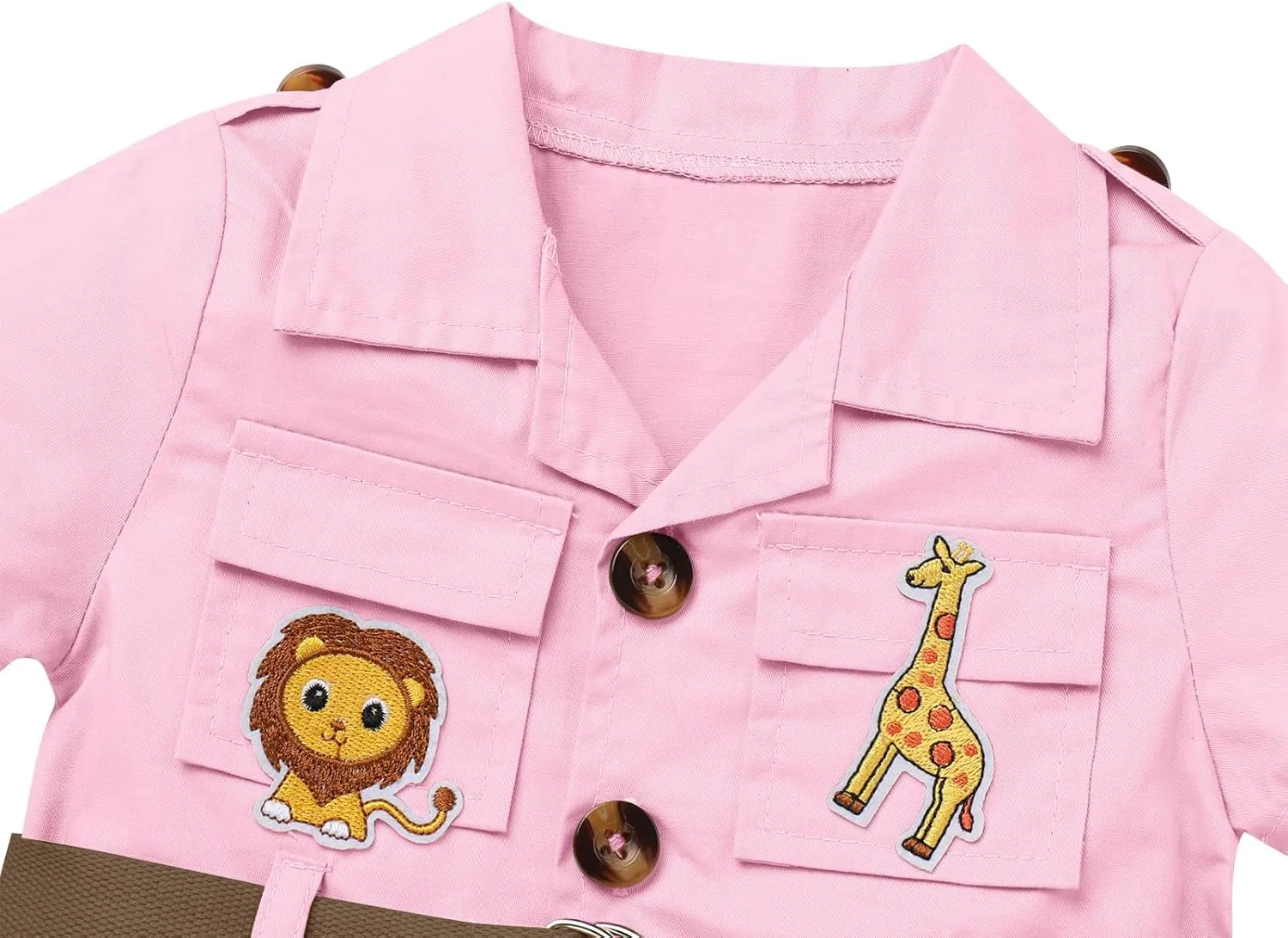 OBEEII Toddler Baby Safari Outfit Short Sleeve Jumpsuit   Hat Explorer Set Wild One Birthday Cake Smash Photoshoot