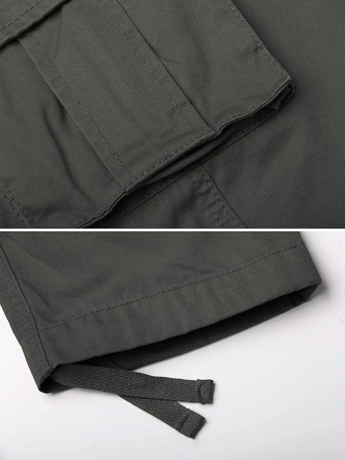 OCHENTA Men's Cotton Casual Cargo Work Pants Baggy Camo Tactical Combat Trousers with 8 Pockets (No Belt)