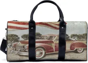 Old American Trucks Travel Luggage Duffel Bag with Adjustable Strap Vogue Sports Bag Lightweight Canvas Gym Tote Bag for Men and Women