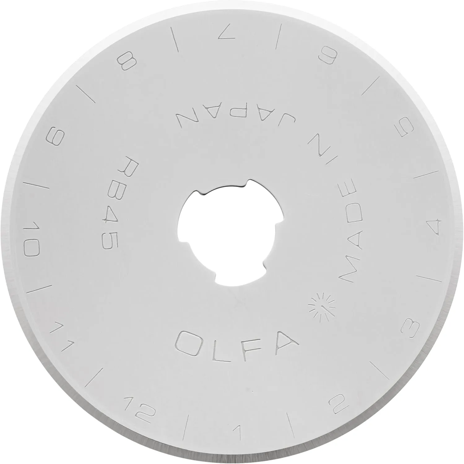 OLFA 45mm Rotary Cutter Replacement Blades, 5 Blades (RB45-5) - Tungsten Steel Circular Rotary Fabric Cutter Blade for Quilting, Sewing, Crafts, and Scrapbooking Fits Most 45mm Rotary Cutters