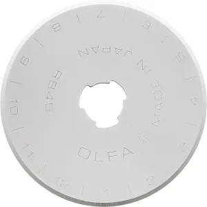 OLFA 45mm Rotary Cutter Replacement Blades, 5 Blades (RB45-5) - Tungsten Steel Circular Rotary Fabric Cutter Blade for Quilting, Sewing, Crafts, and Scrapbooking Fits Most 45mm Rotary Cutters