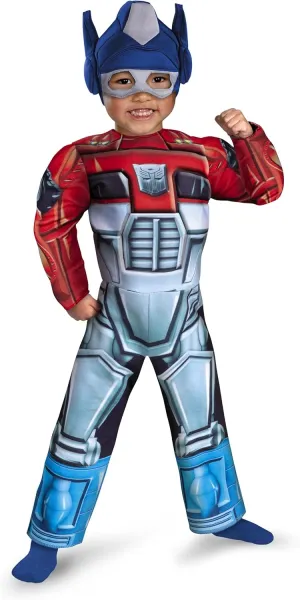 Optimus Prime Rescue Bot Toddler Muscle Costume, Red/Blue, Toddler Large