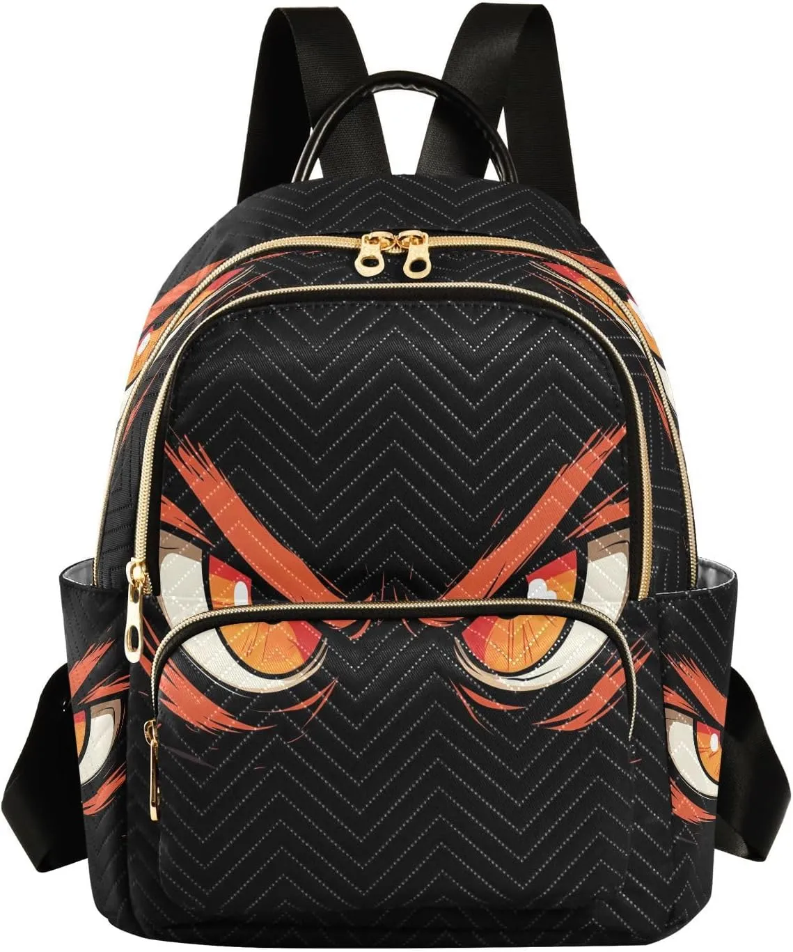 Orange Anger Eyes Small Backpack for Women Fashion Backpack Purse Lightweight Casual Daypack Back Pack Travel Bag, S