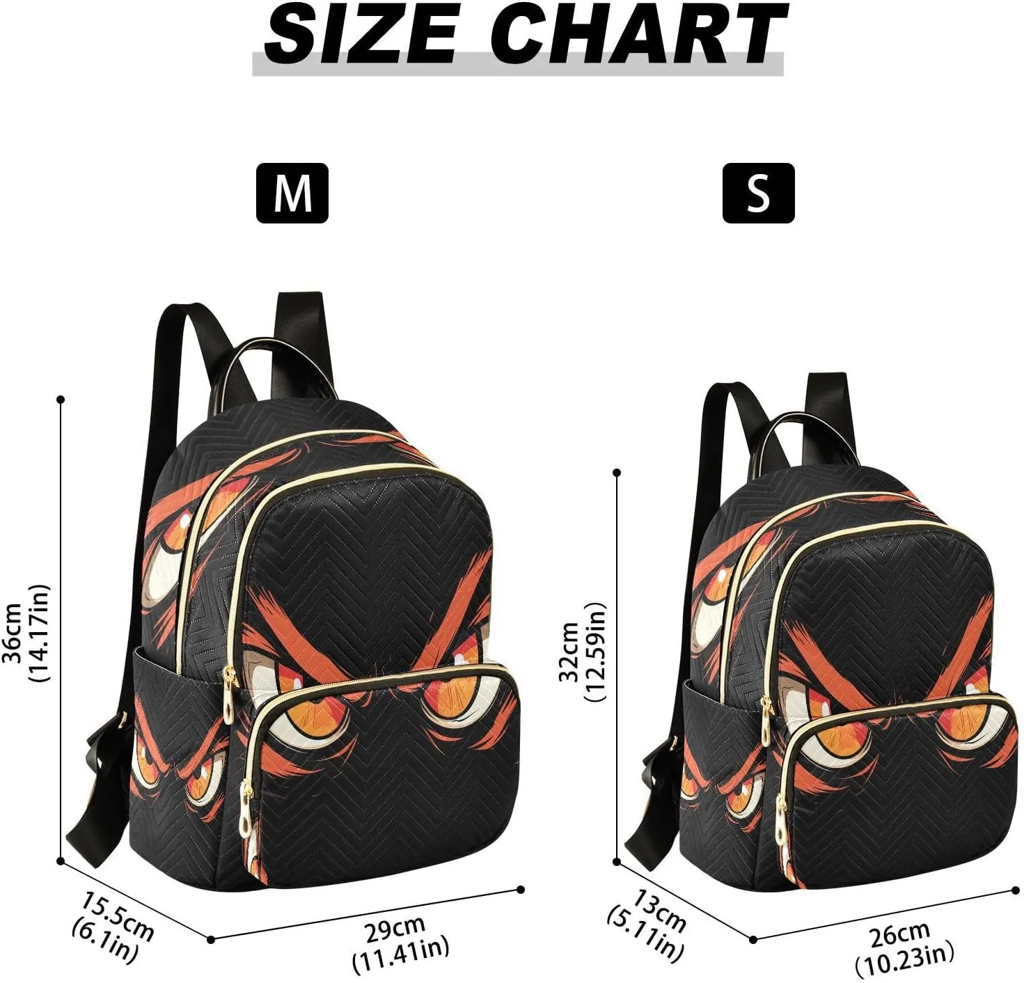 Orange Anger Eyes Small Backpack for Women Fashion Backpack Purse Lightweight Casual Daypack Back Pack Travel Bag, S