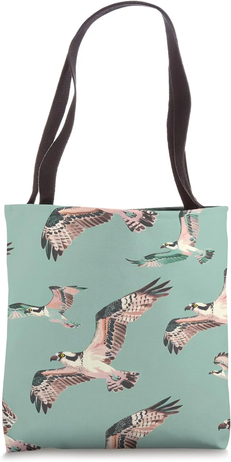 Osprey Pastel Animal Wildlife Pattern Tote Bag