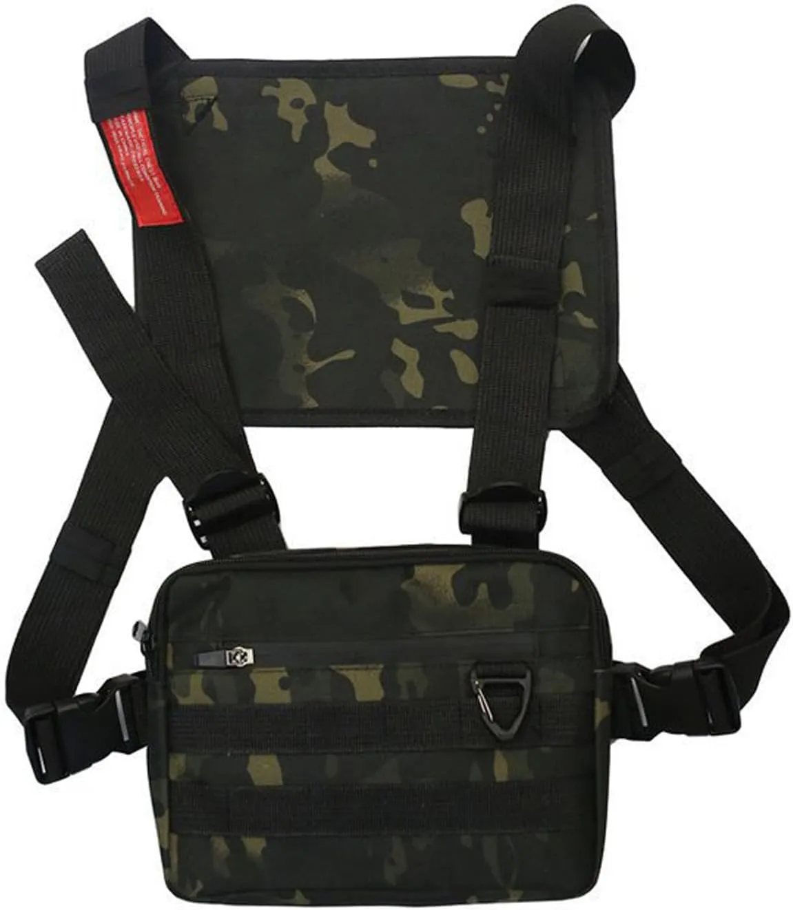 Outdoor Water Resistant Chest Bag For Men, Tactical EDC Chest Pack With Built-In Phone Holder, Lightweight Utility Chest Rig Pouch For Workouts, Running, Cycling, Hiking (Olive green)