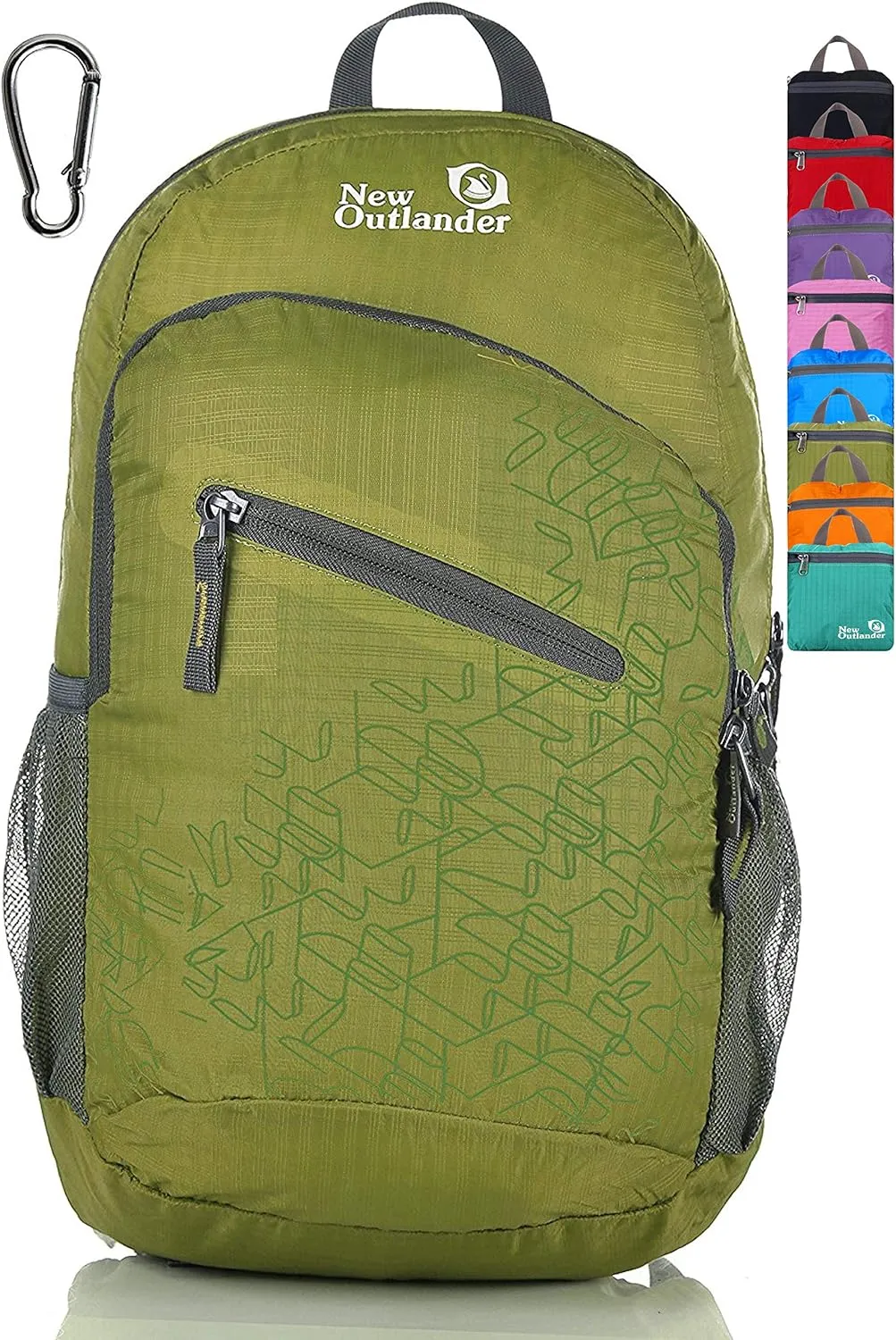 Outlander Packable Handy Lightweight Travel Hiking Backpack Daypack-Green-L