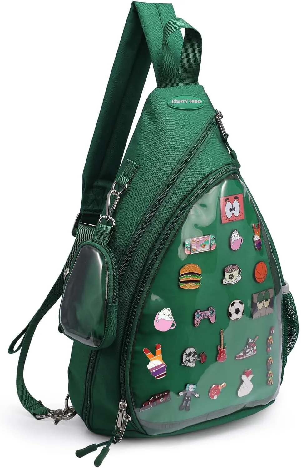 Oxford Ita Bag Kawaii Pin Display Chest Pack Single Shoulder Bag Sport Backpack Hiking Daypack, Medium
