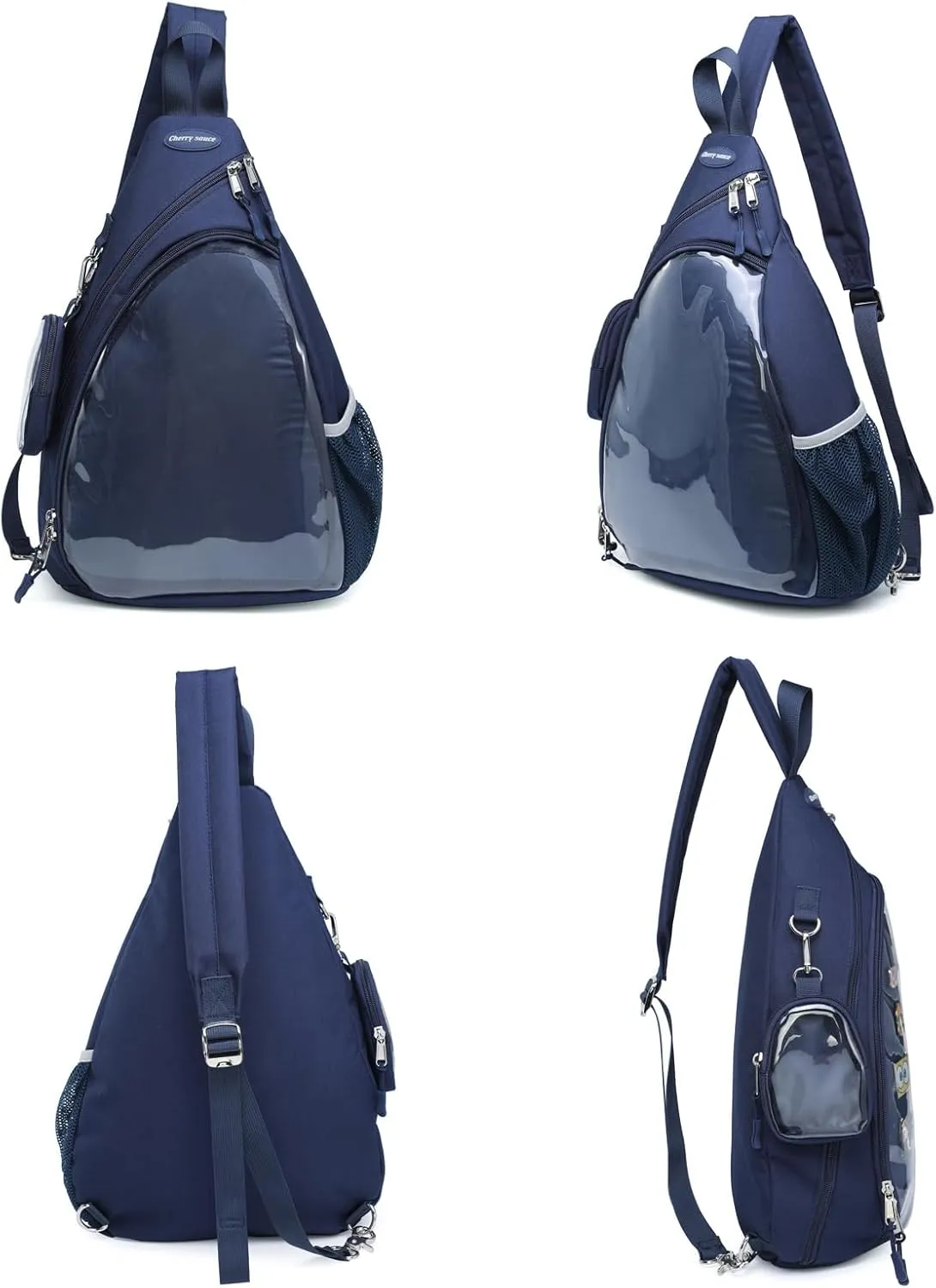 Oxford Ita Bag Kawaii Pin Display Chest Pack Single Shoulder Bag Sport Backpack Hiking Daypack, Medium