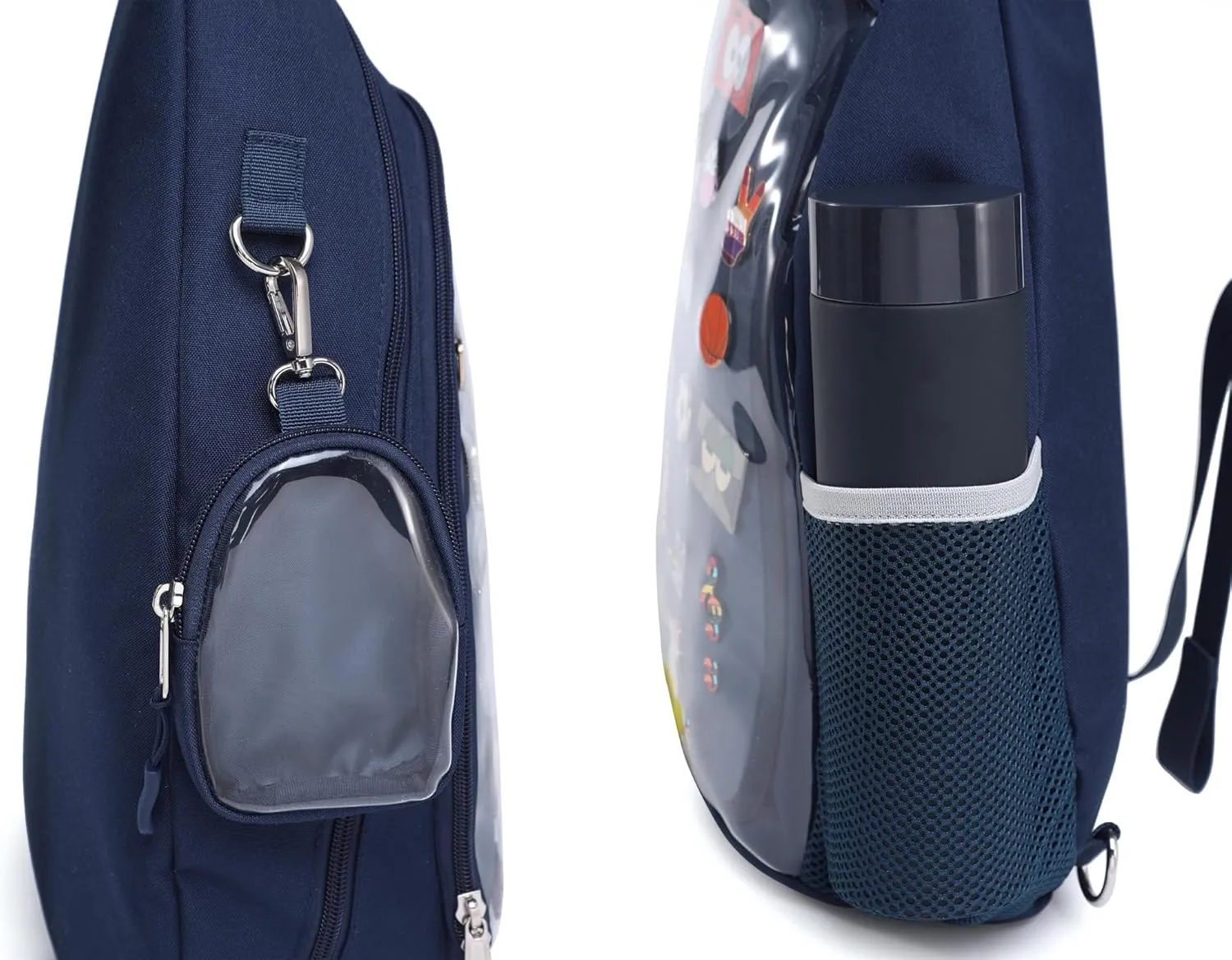 Oxford Ita Bag Kawaii Pin Display Chest Pack Single Shoulder Bag Sport Backpack Hiking Daypack, Medium