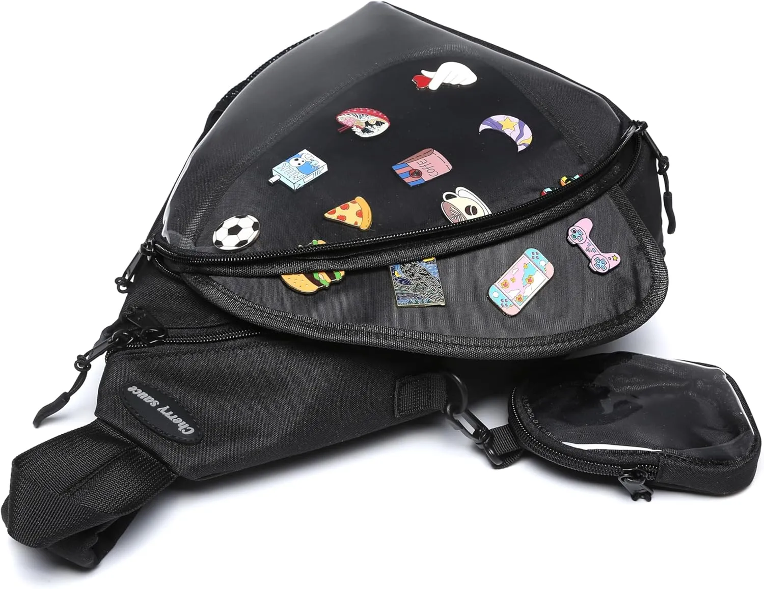 Oxford Ita Bag Kawaii Pin Display Chest Pack Single Shoulder Bag Sport Backpack Hiking Daypack, Small