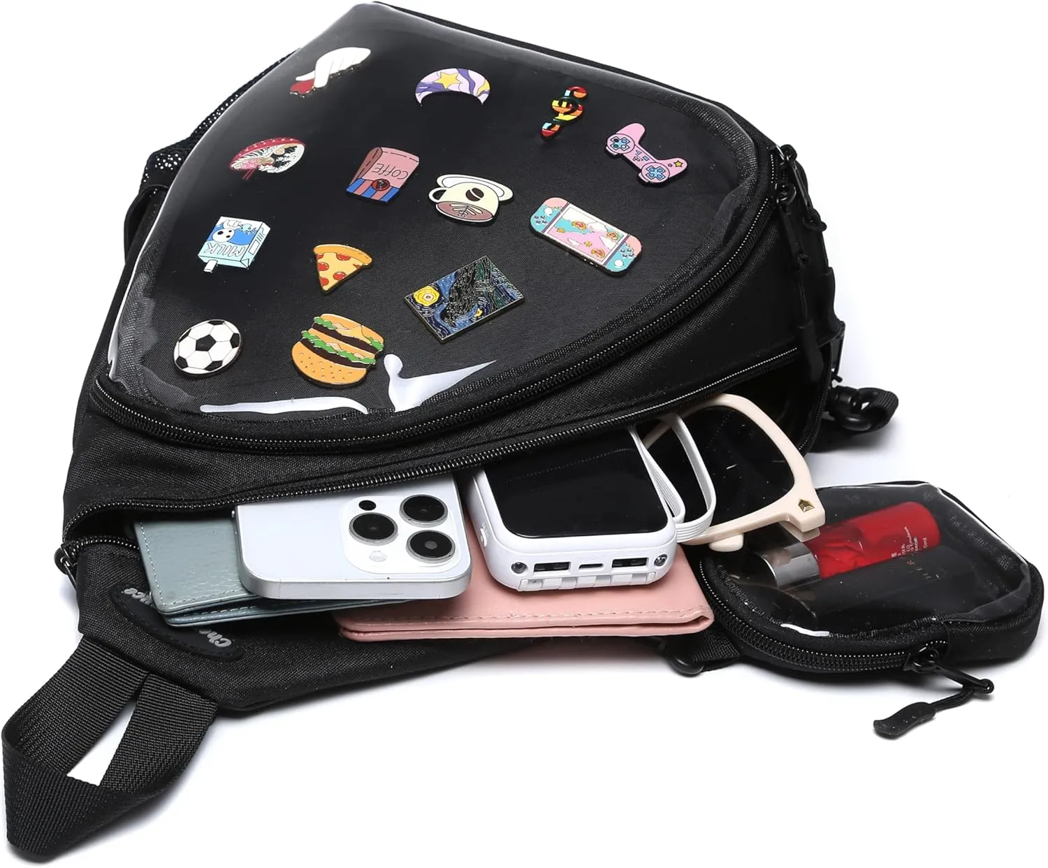 Oxford Ita Bag Kawaii Pin Display Chest Pack Single Shoulder Bag Sport Backpack Hiking Daypack, Small