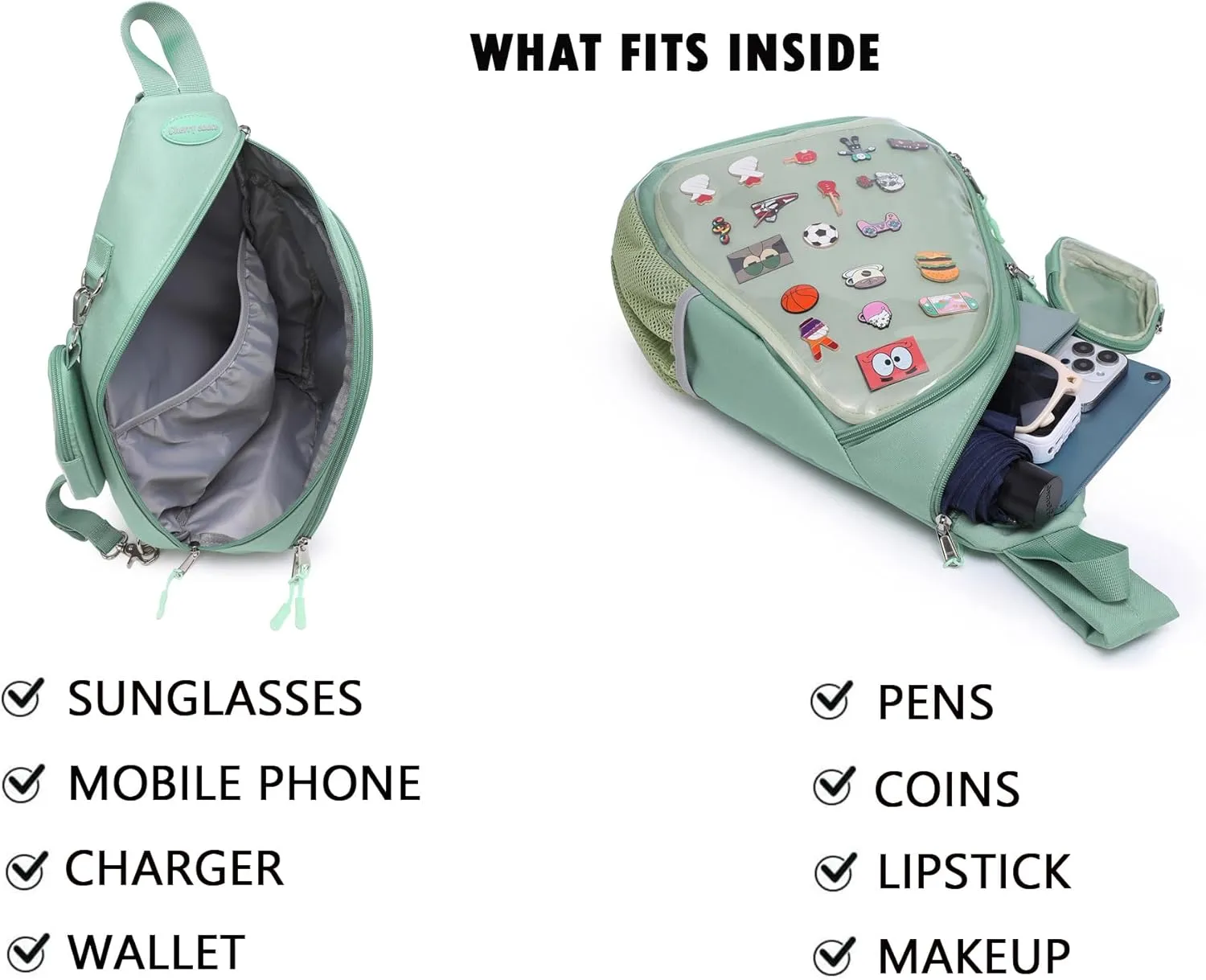 Oxford Ita Bag Kawaii Pin Display Chest Pack Single Shoulder Bag Sport Backpack Hiking Daypack