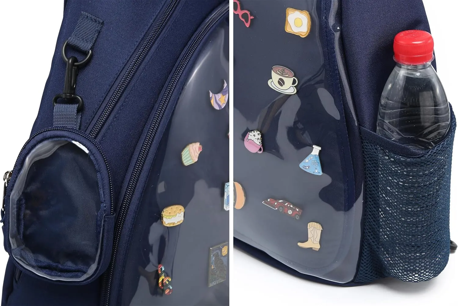 Oxford Ita Bag Kawaii Pin Display Chest Pack Single Shoulder Bag Sport Zipper Backpack Hiking Daypack, Large
