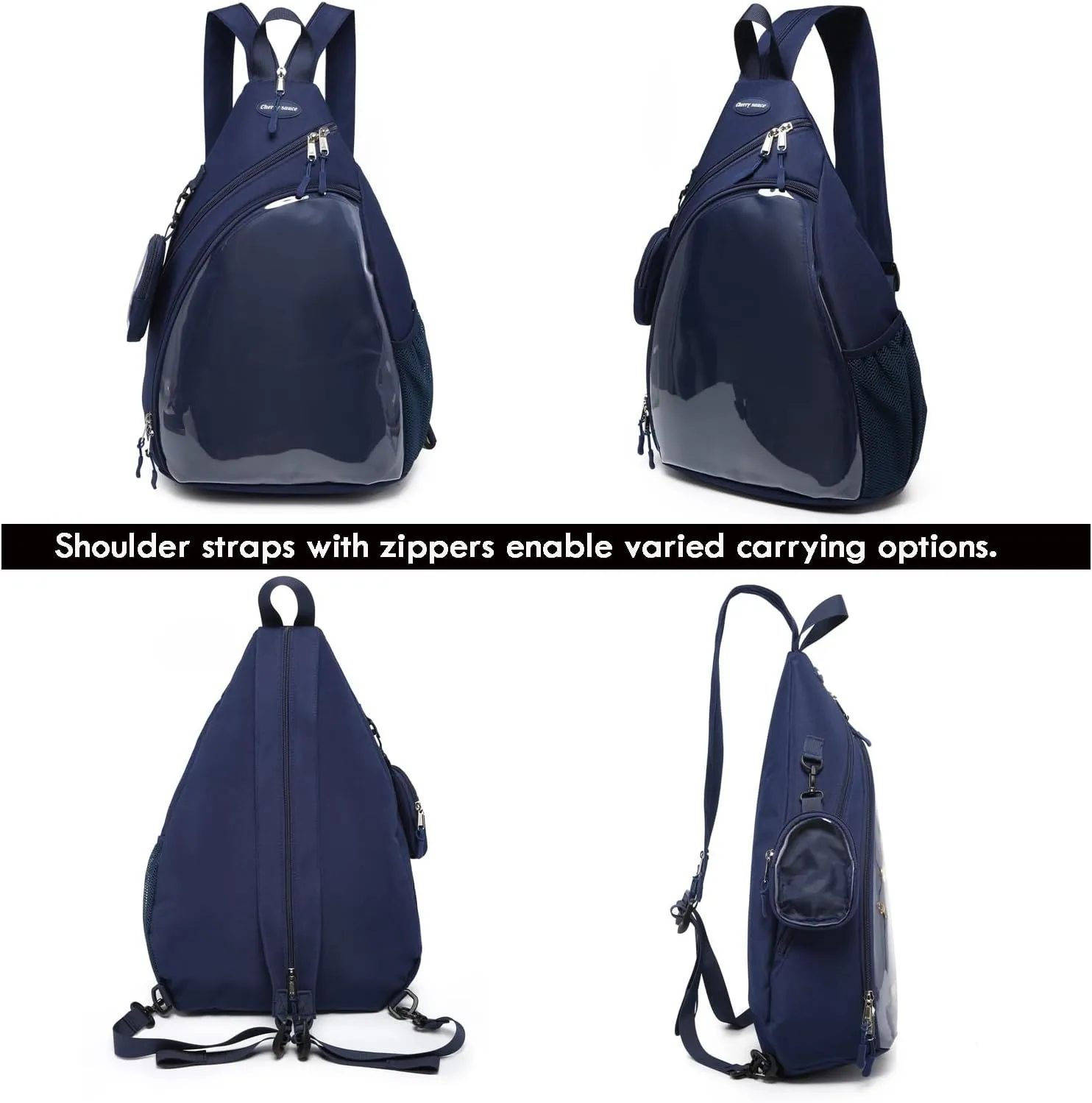 Oxford Ita Bag Kawaii Pin Display Chest Pack Single Shoulder Bag Sport Zipper Backpack Hiking Daypack, Large