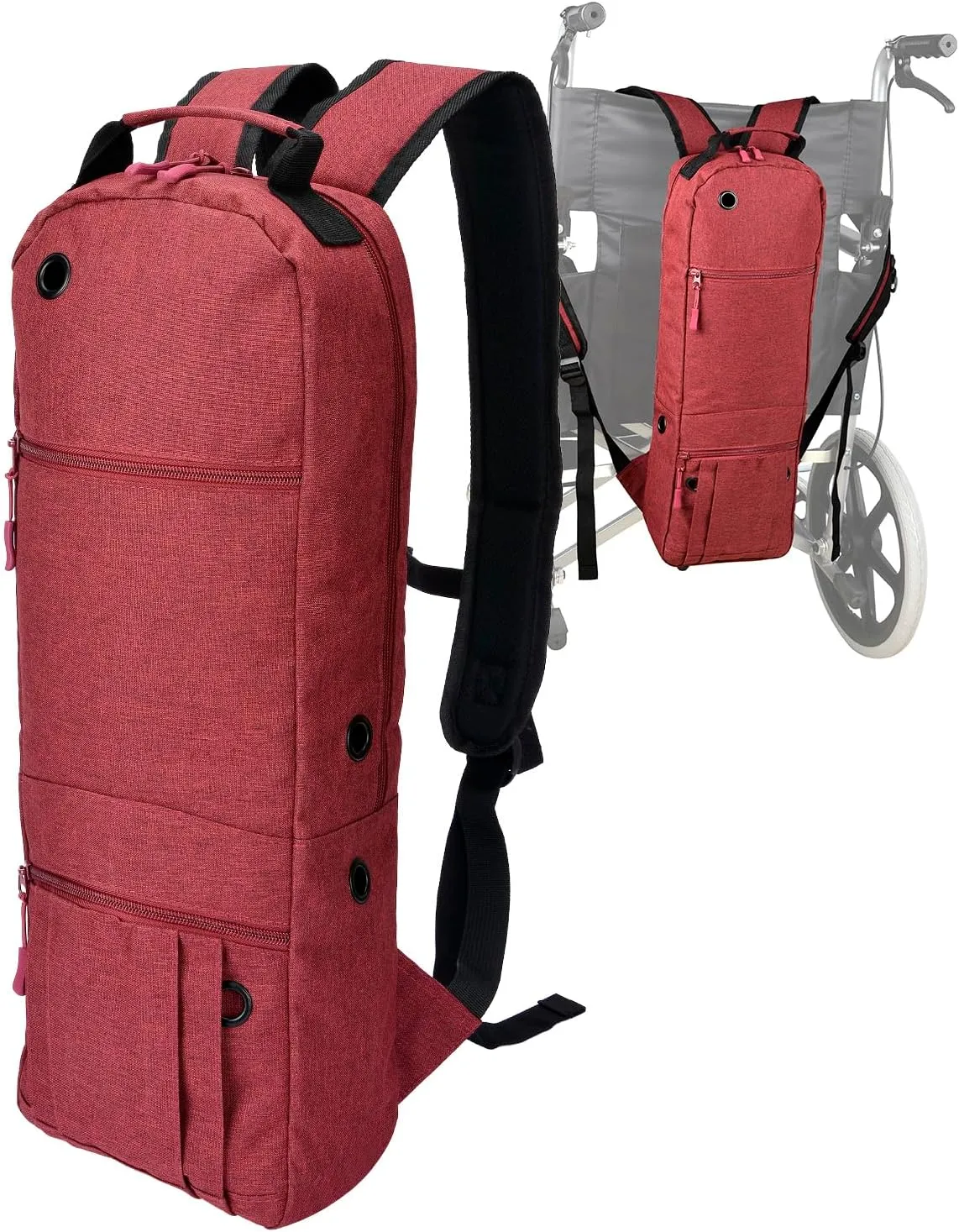 Oxygen Tank Backpack O2 Cylinder Carrying Holder Bag for Tank D/M-15, JD/M-22 (Red)