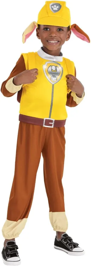Party City Rubble Costume for Kids - PAW Patrol Costume Includes Jumpsuit, Hat, & Backpack - Costumes for Halloween, Birthday Parties, & Themed Events