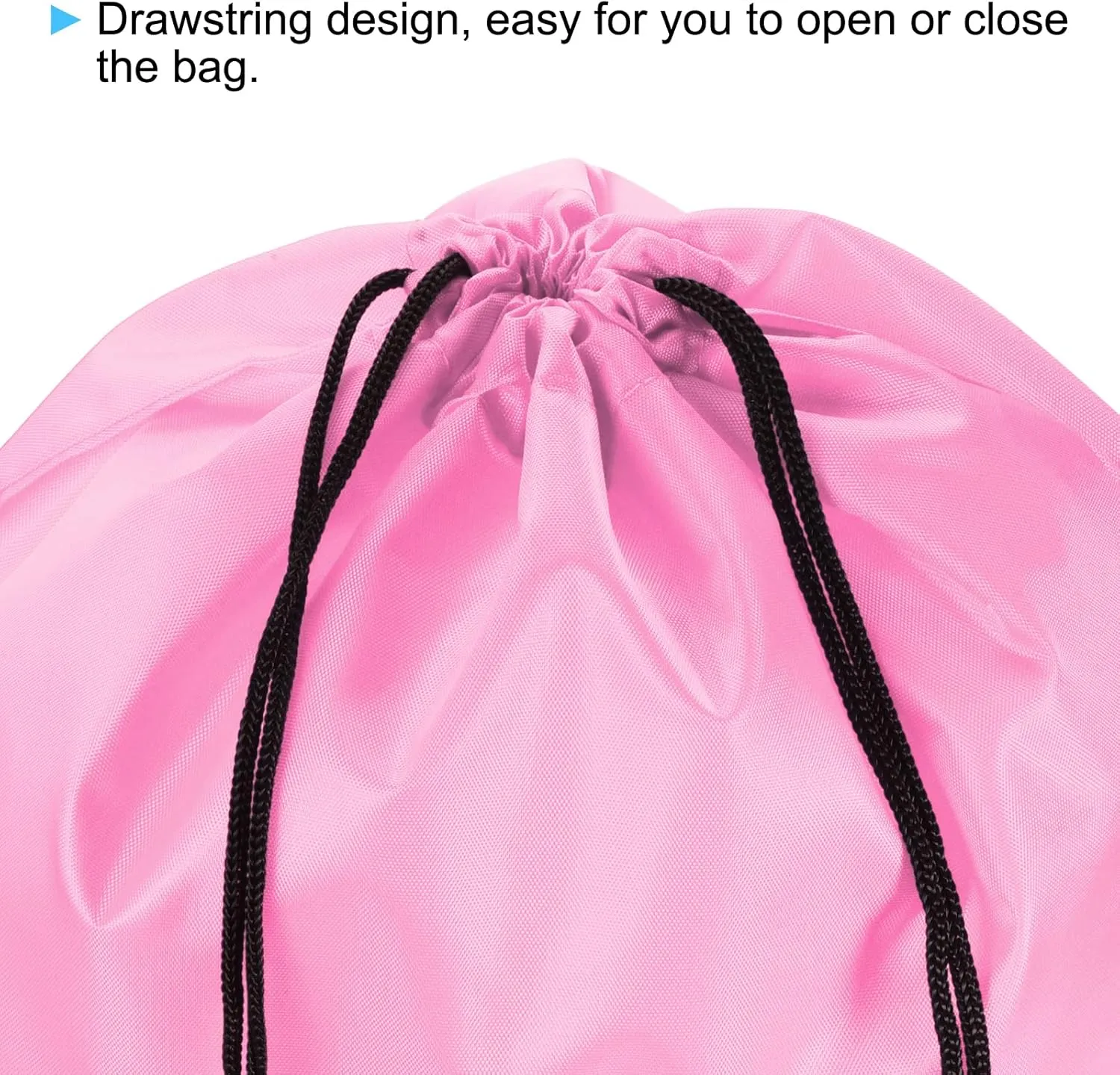 PATIKIL 42x34cm Nylon Drawstring Bag, 10 Pack Storage Bulk Cinch Backpack Sack for Gym Sports Outdoor Traveling, Pink