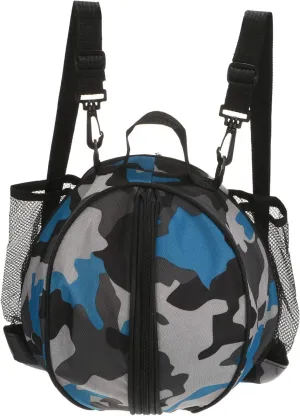 PATIKIL Size 7 29.5" Basketball Bag, Sports Backpack Waterproof Ball Bag Carrier Holder with 2 Adjustable Shoulder Straps, 2 Side Mesh Pockets for Soccer Football Volleyball, Camo Blue
