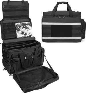 Patrol Bag Law Enforcement, Police Gear Bag, Car Truck Organizer for Vehicle Passenger Seat with MOLLE System, Cup Holders, 3 Ways to Carry.