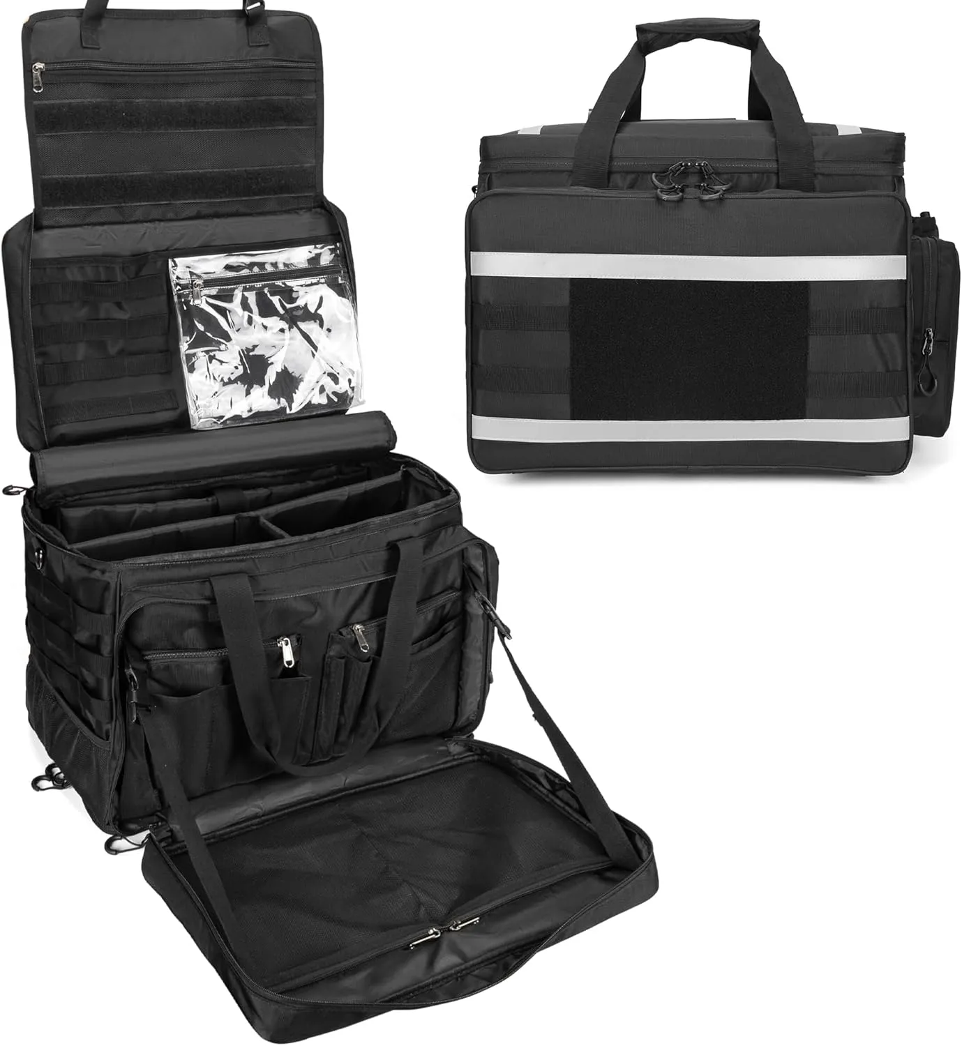 Patrol Bag Law Enforcement, Police Gear Bag, Car Truck Organizer for Vehicle Passenger Seat with MOLLE System, Cup Holders, 3 Ways to Carry.