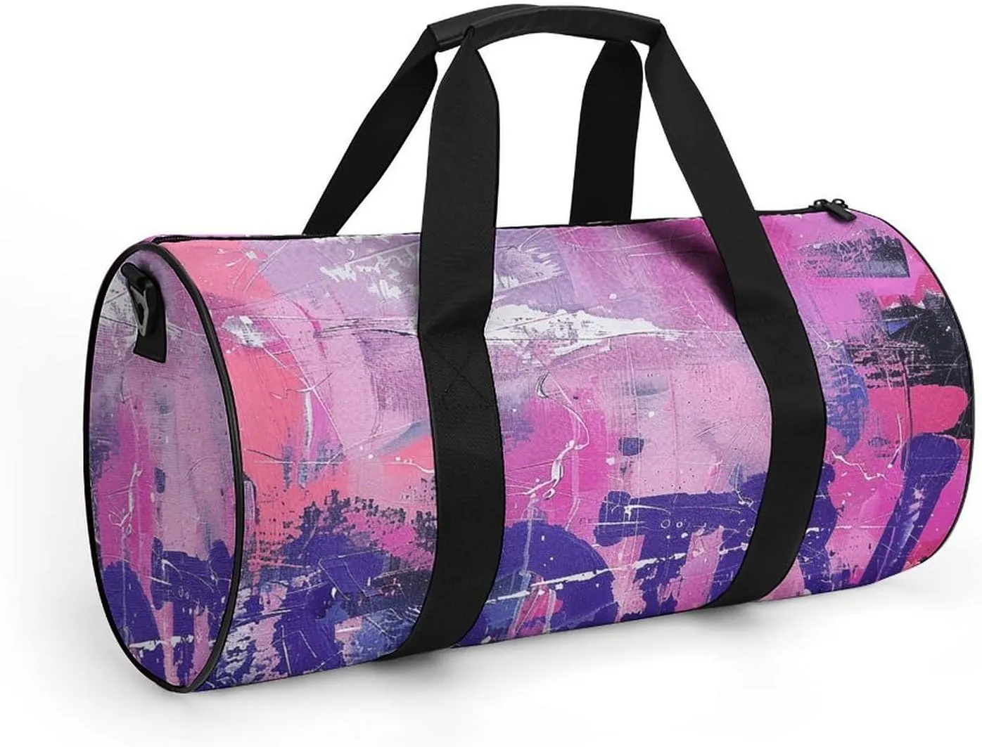 Peach And Purple Painting Gym Bag Small Travel Duffle Bag with Compartment Carry On Weekender Bag for Women Men
