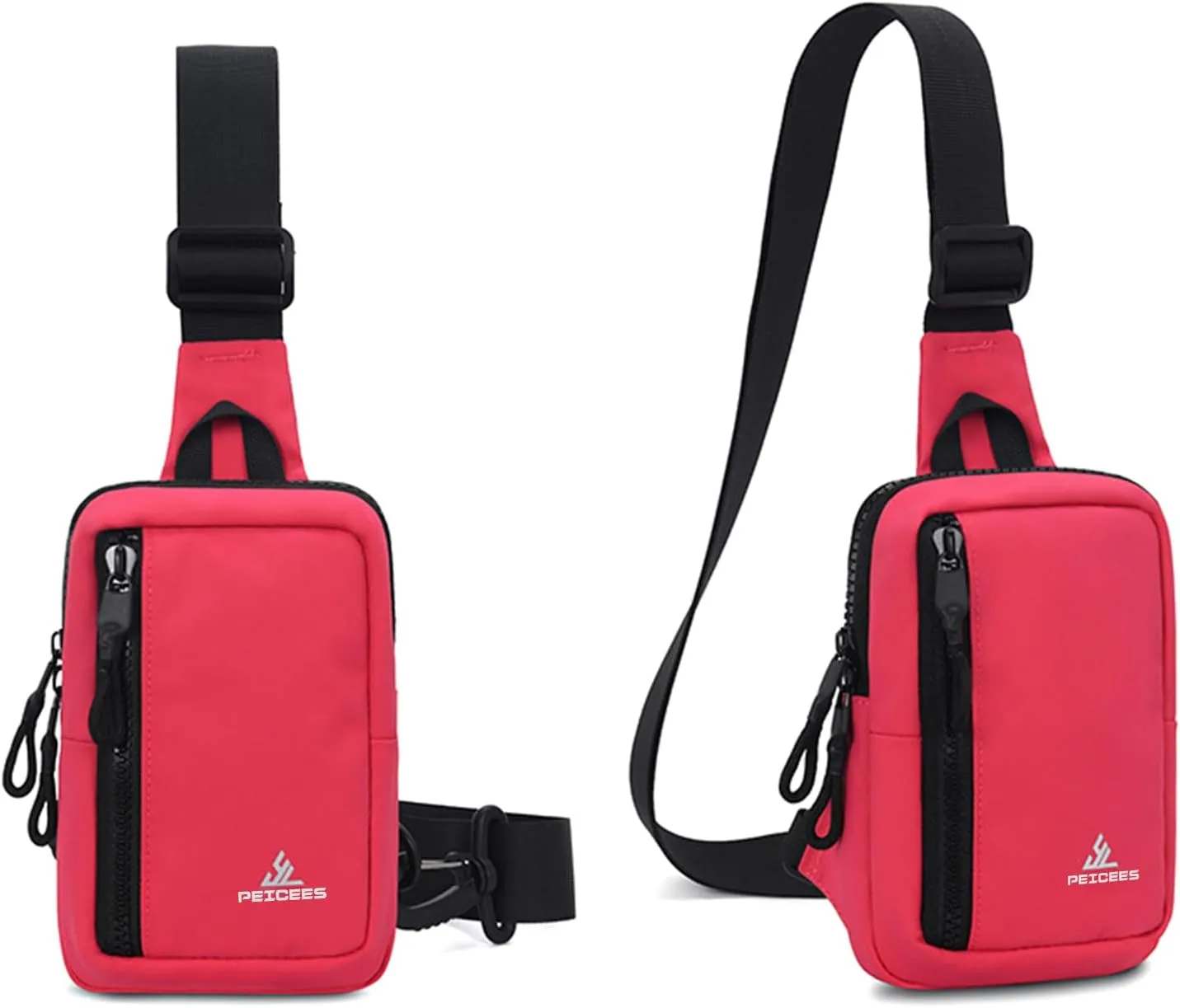 Peicees Small Crossbody Bag for Men Women Mini Sling Bag Travel Running Phone Daypack Cross Body Shoulder Bags with Keyholder