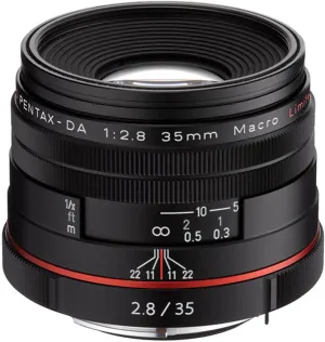 Pentax K-Mount HD DA 35mm f/2.8 Macro 35-35mm Fixed Lens for Pentax KAF Cameras (Limited Black)