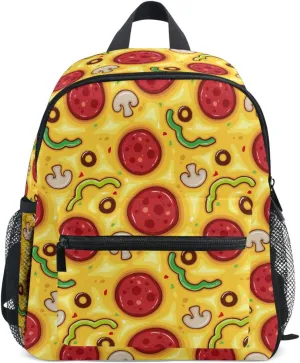 Pepperoni Pizza Kids Back Pack Toddler Backpack Lightweight Preschool Book Bag Durable Daycare Bag