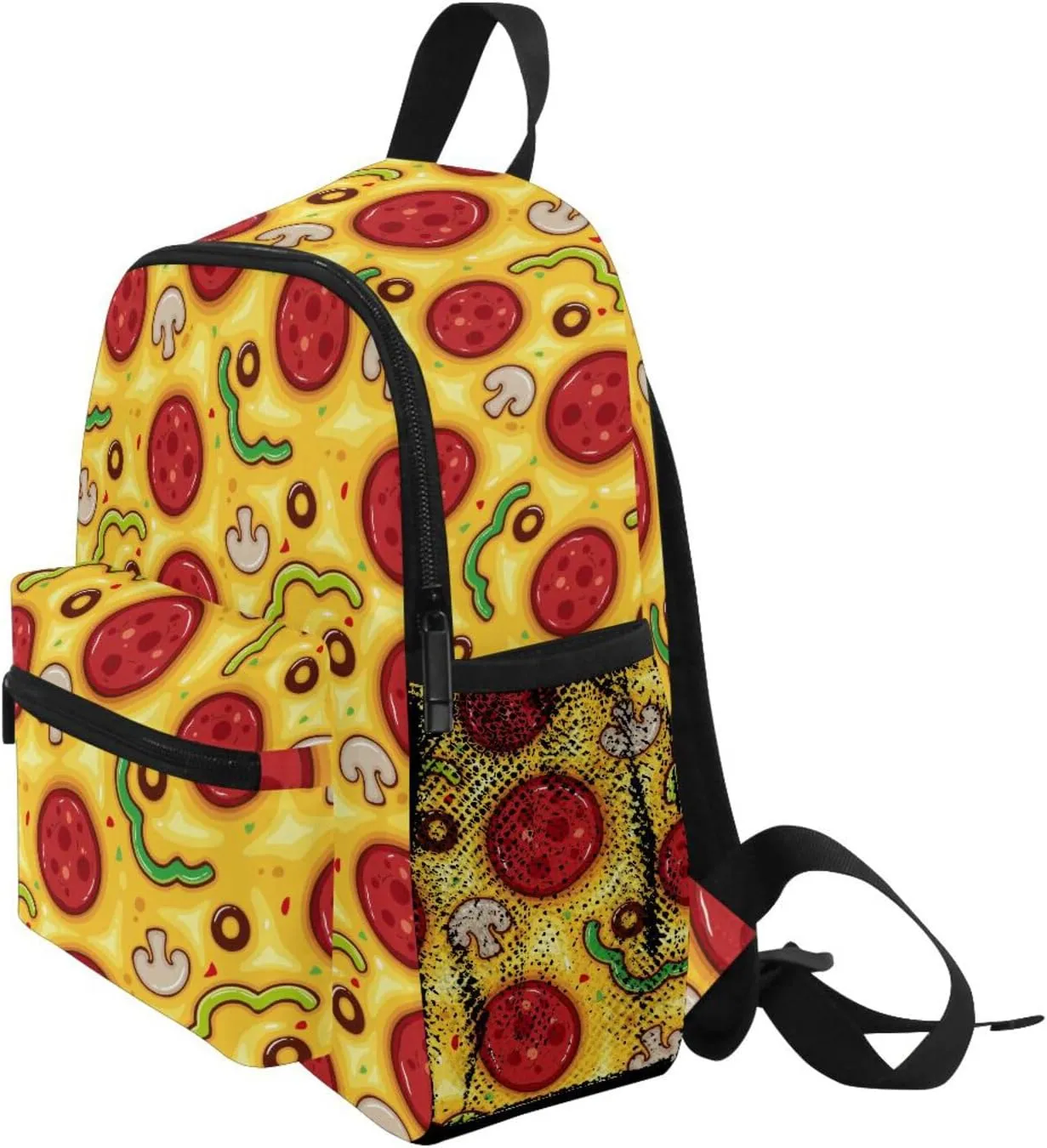 Pepperoni Pizza Kids Back Pack Toddler Backpack Lightweight Preschool Book Bag Durable Daycare Bag