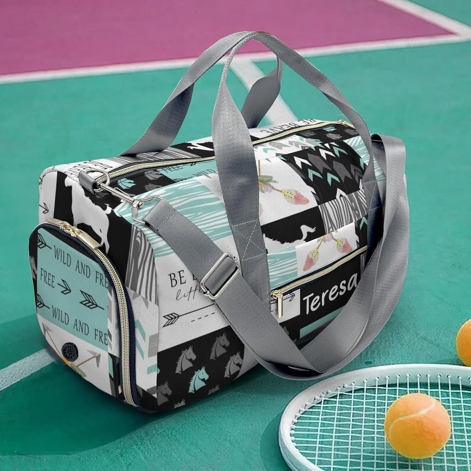 Personalized Animals Custom Multi-functional Travel Bag, Unisex Portable Duffel Bag, Short Distance Travel Assistant.