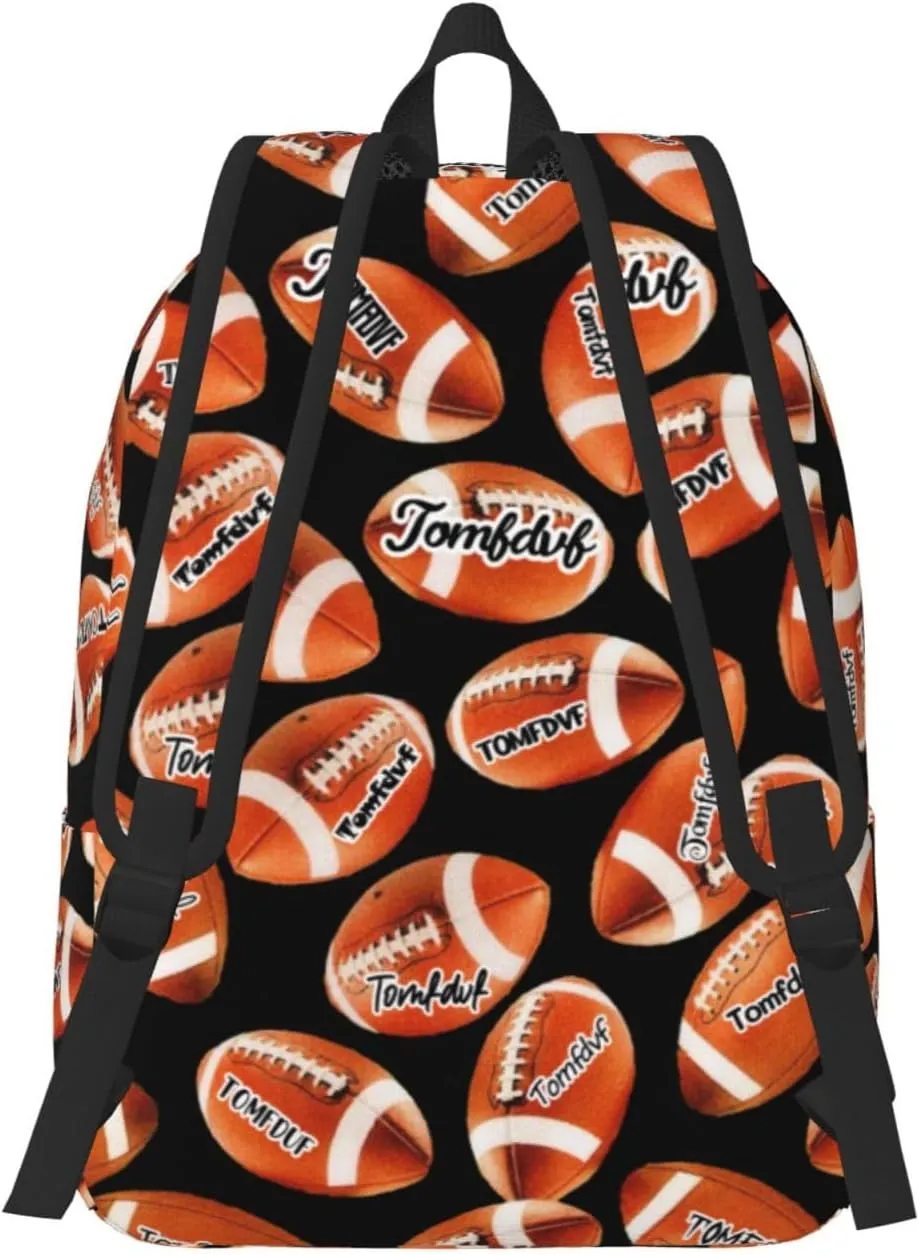 Personalized Backpack| Custom Name Rugby Backpack Football Backpack For Men,Gifts For Work,Weekend Getaway,Traveling,Hiking,Camping| Funny Rugby Pattern Backpack (style 4)