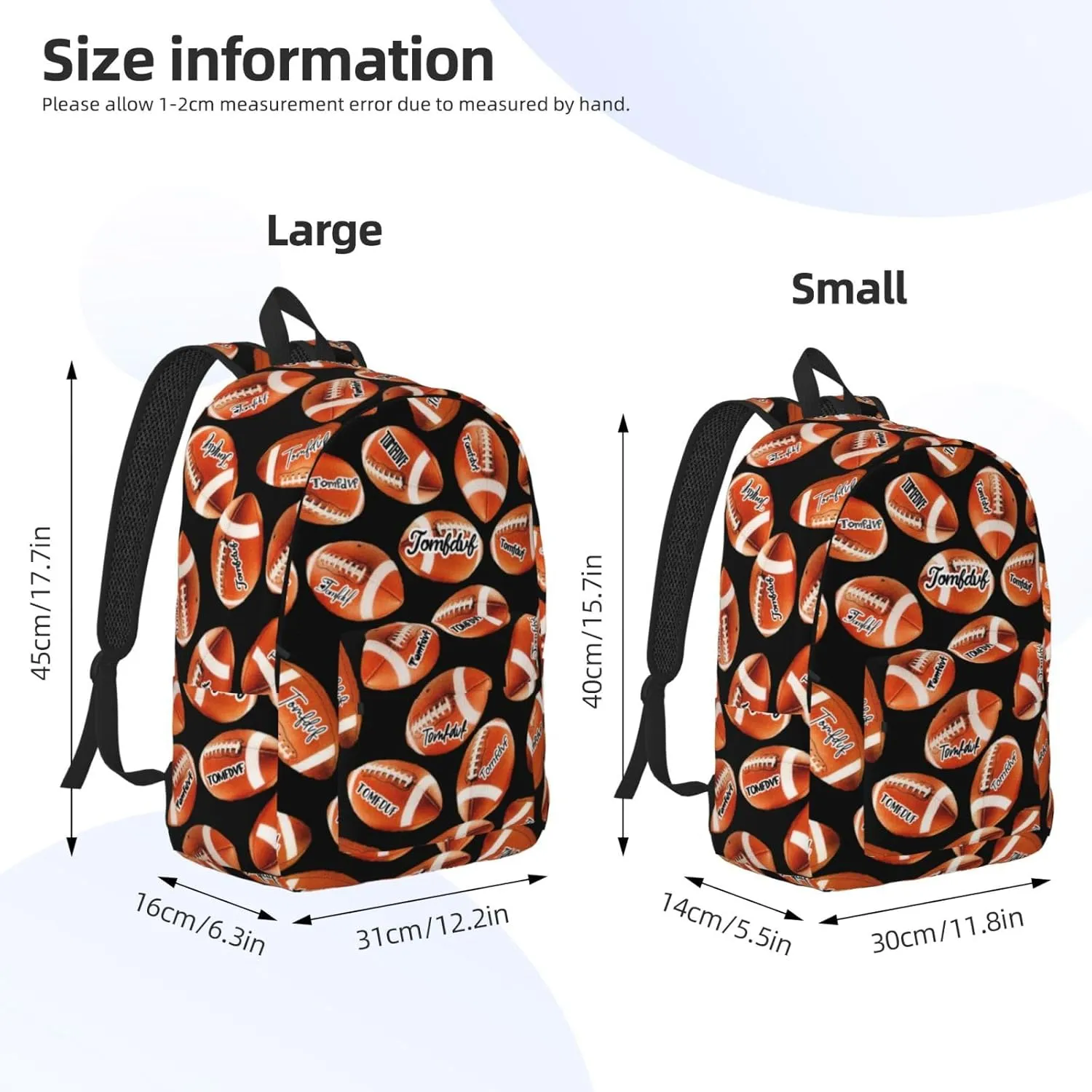 Personalized Backpack| Custom Name Rugby Backpack Football Backpack For Men,Gifts For Work,Weekend Getaway,Traveling,Hiking,Camping| Funny Rugby Pattern Backpack (style 4)