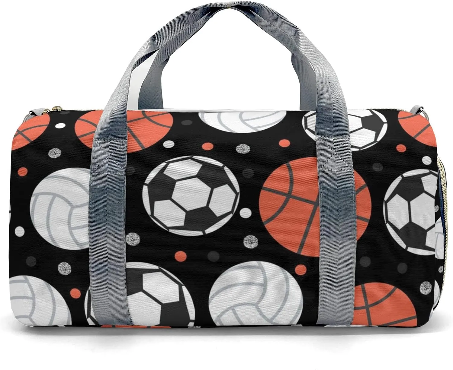 Personalized Balls and Dots Sport Custom Multi-functional Travel Bag, Unisex Portable Duffel Bag, Short Distance Travel Assistant
