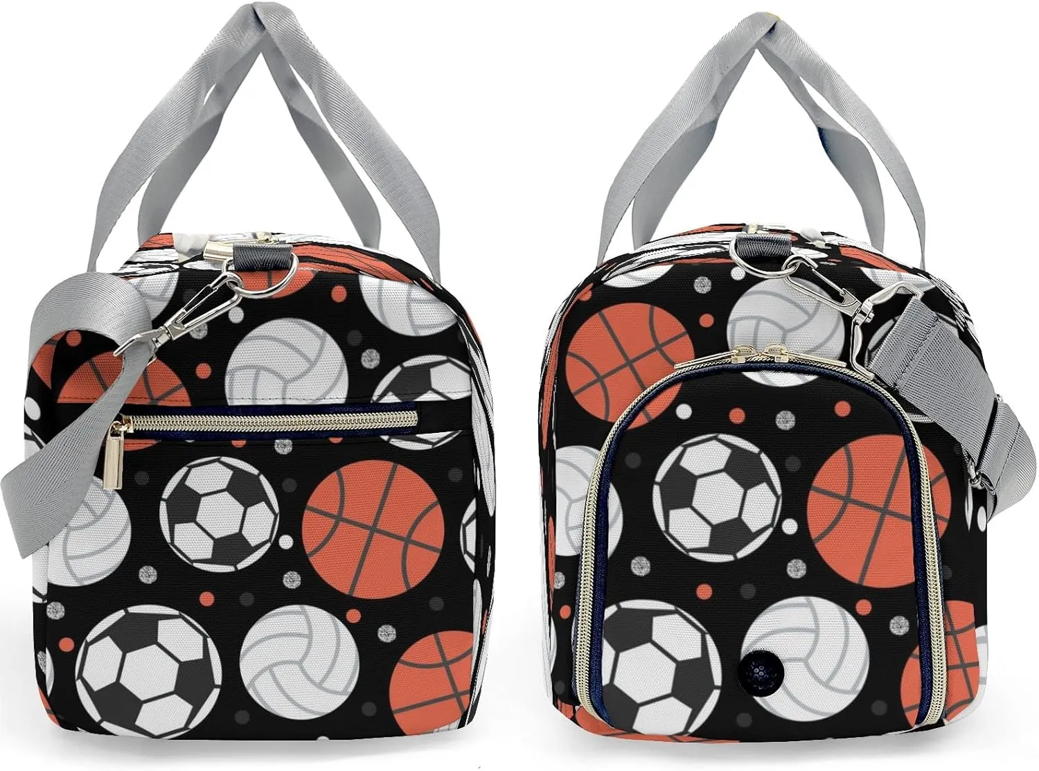 Personalized Balls and Dots Sport Custom Multi-functional Travel Bag, Unisex Portable Duffel Bag, Short Distance Travel Assistant