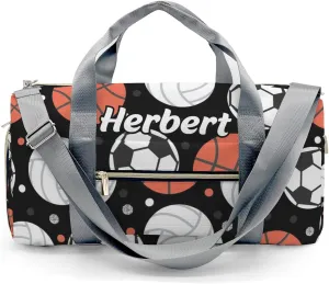 Personalized Balls and Dots Sport Custom Multi-functional Travel Bag, Unisex Portable Duffel Bag, Short Distance Travel Assistant
