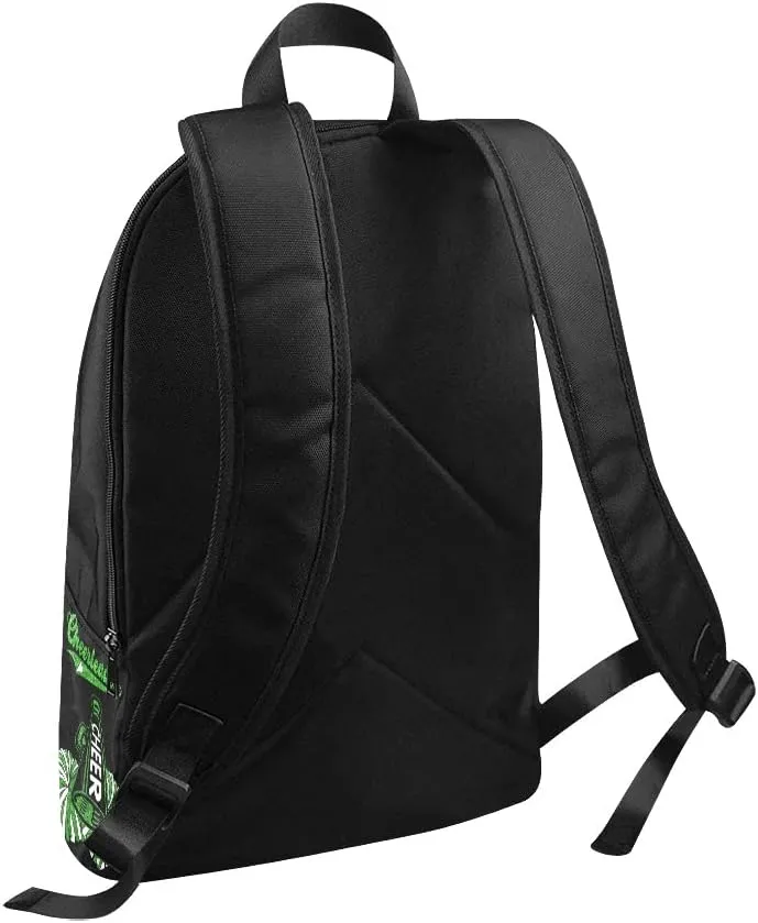 Personalized Cheer Green Cheerleader Backpack with Name Custom Travel Daypack Bag for Man Woman Gifts