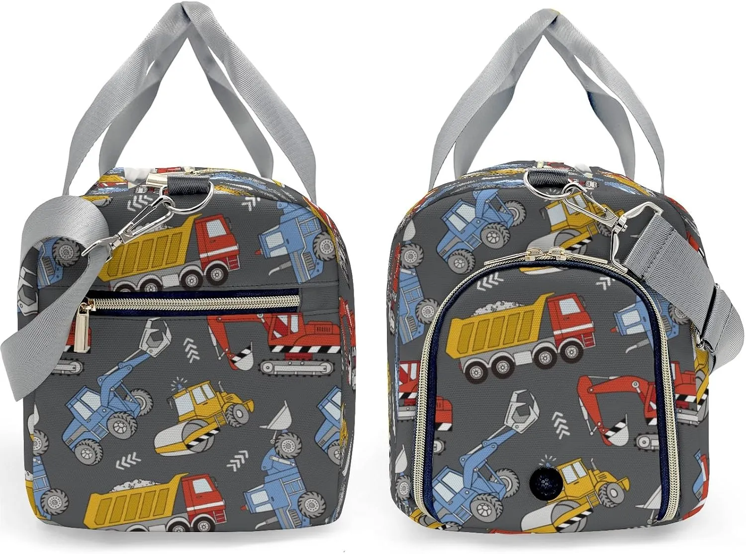 Personalized Construction Trucks Bulldozers Custom Multi-functional Travel Bag, Unisex Portable Duffel Bag, Short Distance Travel Assistant