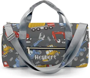 Personalized Construction Trucks Bulldozers Custom Multi-functional Travel Bag, Unisex Portable Duffel Bag, Short Distance Travel Assistant