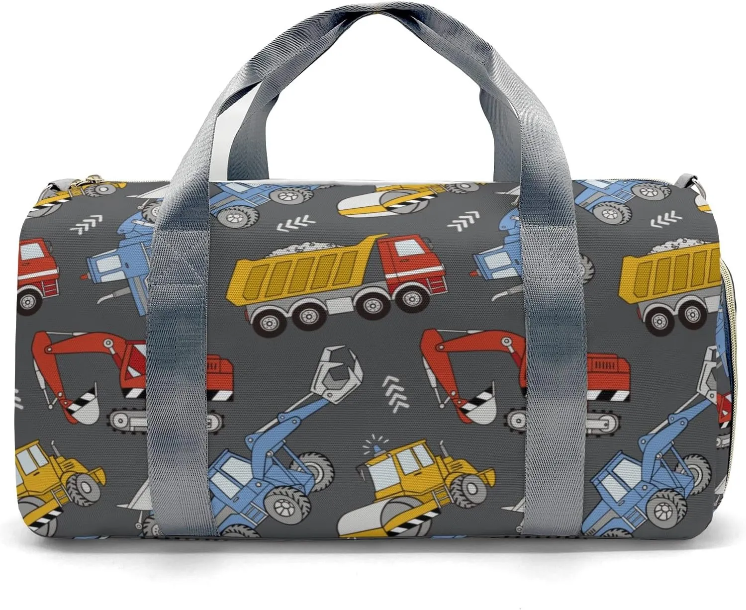 Personalized Construction Trucks Bulldozers Custom Multi-functional Travel Bag, Unisex Portable Duffel Bag, Short Distance Travel Assistant
