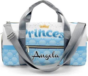 Personalized Diamond Princess Crown Bow Customized Multi-functional Handbag Travel Bag,Unisex Short Trip Portable Duffel Bag